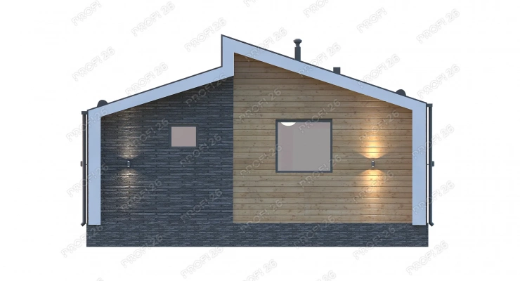 Дом с разноуровневой крышей 9,5x7,2-59м2