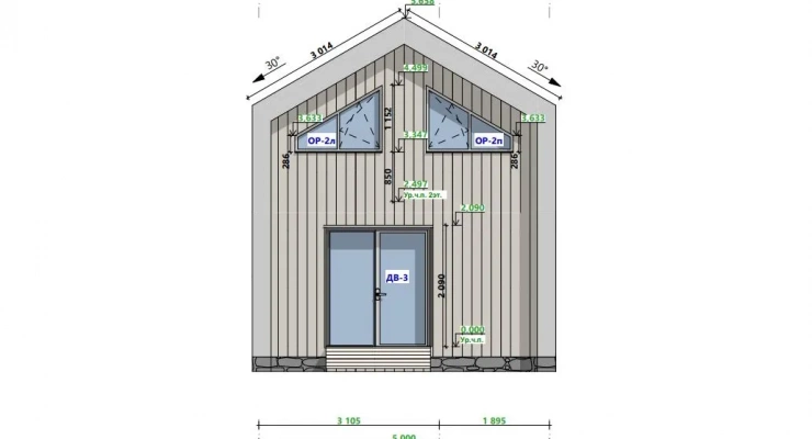 БарнХаус Карелия 22АК02-МП-5,0х9,5-80 м²